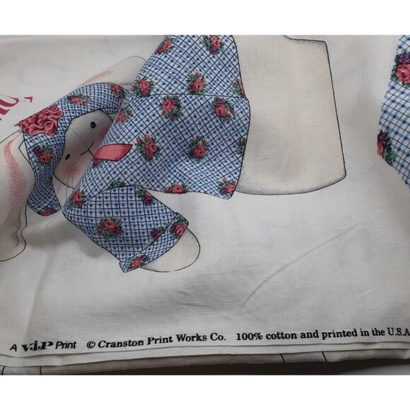 VTG Cottagecore Sewing Panel Bunny Rose Cut Sew Stuffed Animal Easter 15.5" - Picture 4 of 5